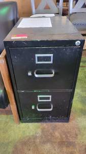 lot 4310 image: Black 2-Drawer Filing Cabinet