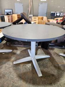 lot 4271 image: Gray Laminate Table W Metal Legs