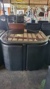 lot 4296 image: Black Faux Leather Modern Style Dining Set