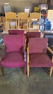 lot 4301 image: Lot of 4 Maroon Assorted Chairs