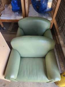 lot 142 image: Lot of 2 Olive Green Childrens Lounge Chair
