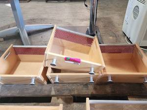 lot 4226 image: Lot of 4 Wooden and Metal Storage Bins