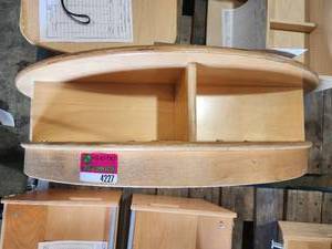 lot 4227 image: Childrens Half Moon Wooden Shelf