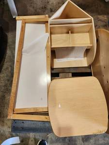 lot 4228 image: Lot of 4 Wooden Childrens Furniture Pieces