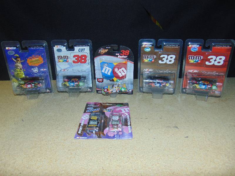 lot 4007 image: (6) ct. lot M&Ms Racing Nascar #36 Die-cast cars (hot-wheels size) Winners Circle, muscle Machine & Other brands, 50 Anniversary Nascar