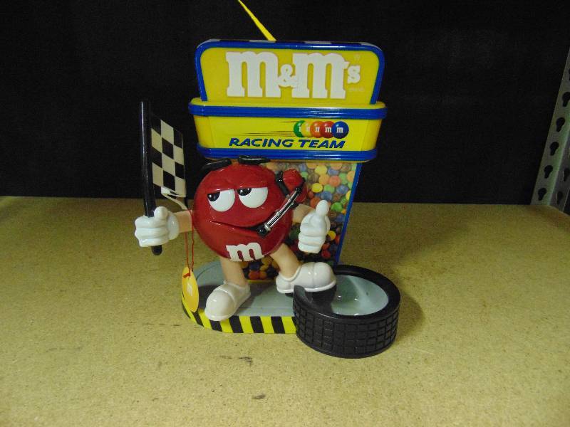 lot 4025 image: M&Ms Team racing Nascar Candy Dispenser w tag 9tall