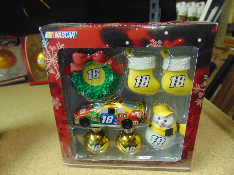 lot 4053 image: (7) ct. lot M&Ms Racing Nascar Ornaments #18