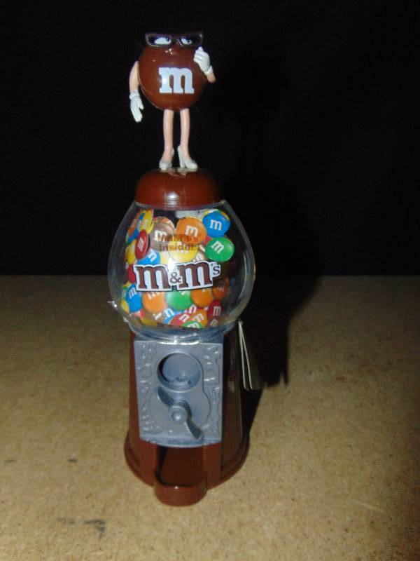 lot 4084 image: M&Ms Candy Dispenser, Brown, 9tall