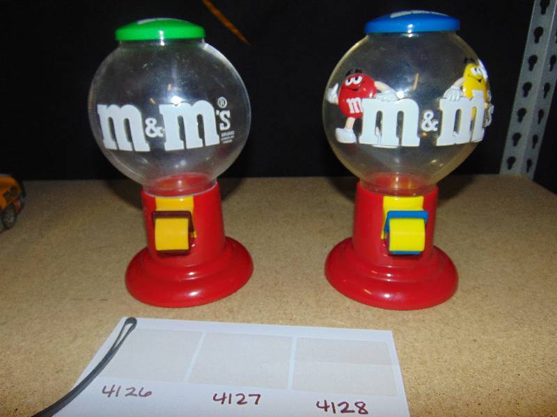 lot 4126 image: (2) ct. lot small M&Ms Dispensers, 9 tall