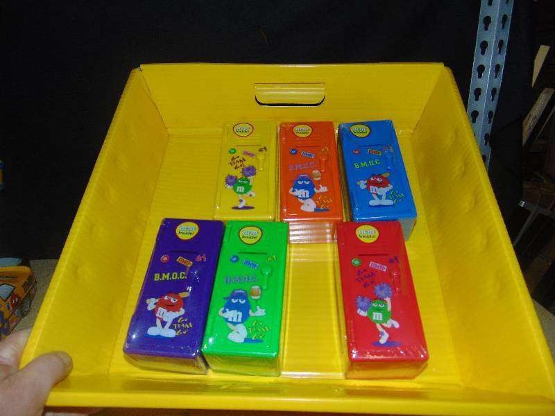 lot 4137 image: (6) ct. lot plastic M&Ms Candy Lockers, sealed