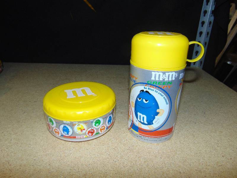 lot 4141 image: (2) piece set M&Ms Lunch thermos and bowl with lid
