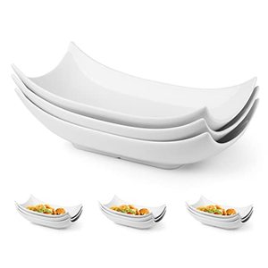 lot 43000002 image: LAUCHUH Decorative Bowl Serving Platter White Serving Dishes Decorative Centerpiece Deep Serving Bowl Christmas Serving Dishes and Platters 12-Inch Set of 3