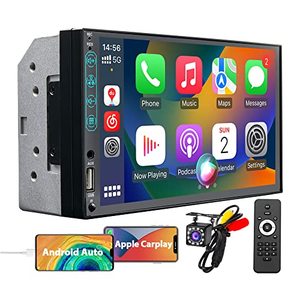 lot 43000004 image: 7 Inch Double Din Car Stereo Built-in Apple CarPlay and Android Auto, 1024600 HD LCD Touchscreen Radio Multimedia Receiver with Bluetooth and Backup Camera, Phone Mirror-Link, AMFM USB AUX RCA Audio