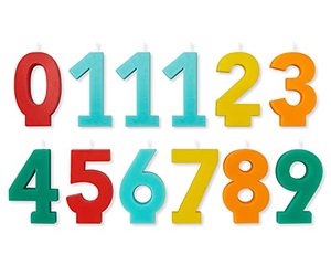 lot 43000010 image: American Greetings Birthday Number Candles, Numbers 0-9 (12-Count)  no 2 or 7