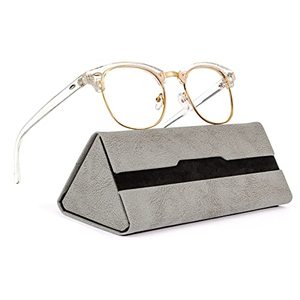 lot 43000014 image: Nipukt Blue Light Glasses Lightweight, Computer ReadingGamingPhonesTV Glasses, OfficeOutdoor Glasses for Women or Men, Anti Eyestrain Glasses, Clear Gold Frame
