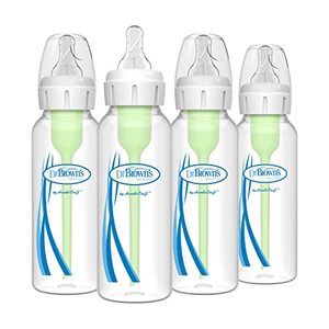 lot 43000029 image: Dr. Brown��s Natural Flow� Anti-Colic Options�� Narrow Baby Bottles 8 oz250 mL, with Level 1 Slow Flow Nipple, 4 Pack, 0m