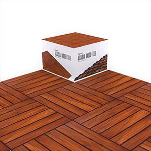 lot 43000034 image: flybold Acacia Wood Outdoor Flooring Interlocking Deck Tiles (Pack of 10, 12 x 12) Patio Flooring Waterproof UV Protected All Weather Tile for Composite Decking Dance Floor for Outdoor Party Balcony