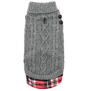 lot 43000039 image: KYEESE Medium Dog Sweaters with Leash Hole Doggie Pullover Sweater Knitwear Knit Warm Pet Coat for Fall Winter