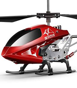 lot 43000052 image: Remote Control Helicopter, S107H-E Aircraft with Altitude Hold, One Key take OffLanding, 3.5 Channel, Gyro Stabilizer and High &Low Speed, LED Light for Indoor to Fly for Kids and Beginners(Red)