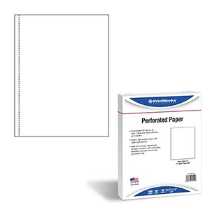 lot 43000053 image: PrintWorks Professional 3 14 Perforated Paper, 500 Sheets, 20 lb, White (04115)