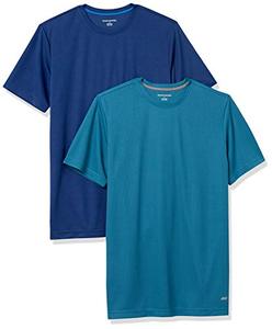 lot 43000083 image: Amazon Essentials Mens Performance Tech T-Shirt, Pack of 2, Teal BlueNavy, XX-Large