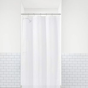 lot 43000084 image: LiBa PEVA 8G Bathroom Small Shower Stall Curtain Liner, 36 W x 72 H Narrow Size, White, 8G Heavy Duty Waterproof Shower Stall Curtain Liner