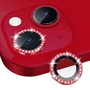lot 43000113 image: Xfilm Bling Diamond Camera Lens Protector for iPhone 13  iPhone 13 Mini, HD Clear Tempered Glass Camera Lens Screen Protection Cover, Case Friendly, Scratch Proof (Diamond Red)