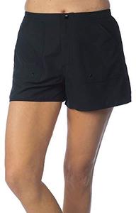 lot 43000122 image: Maxine Of Hollywood Womens Standard 3 Woven Swim Boardshorts, Black, 12