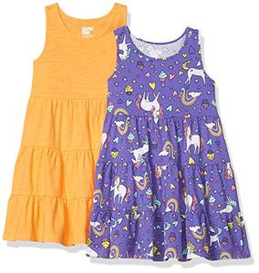 lot 43000127 image: Amazon Essentials Girls Knit Sleeveless Tiered Dresses (Previously Spotted Zebra),Purple, Unicorn, XX-Large only one dress