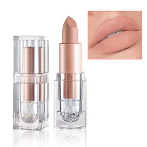 lot 43000138 image: IONSGAKO Matte Nude Lipstick Velvet Lip Gloss Non-Fading Non-Sticky Cup Nude Lipstick Matte Lip Stain Long Lasting Waterproof Lipstick for Women Girls Daily Lip Makeup - White Peach