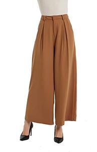 lot 43000152 image: Tronjori Women High Waist Casual Wide Leg Long Palazzo Pants Trousers Regular Size(S,Brown Sugar)