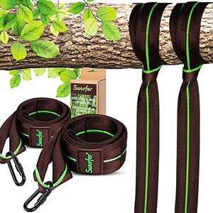 lot 43000160 image: Swurfer Tree Swing Hammock Straps ��Hanging Kit for Hammock, Tree Swings, Durable, Weatherproof, Rust Free, Secure Lock Snap Carabiners Included, Weight Limit 2200 lbs Per Strap (10 Feet �� 1 Strap)