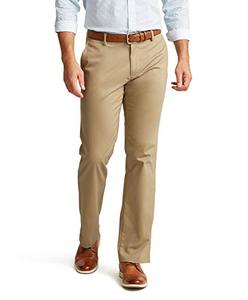 lot 43000182 image: Dockers Mens Straight Fit Signature Lux Cotton Stretch Pant, New British Khaki, 38W x 32L