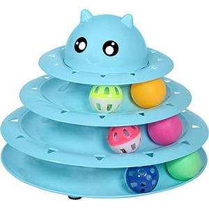 lot 43000192 image: UPSKY Cat Toy Roller 3-Level Turntable Cat Toy Balls with Six Colorful Balls Interactive Kitten Fun Mental Physical Exercise Puzzle Toys.
