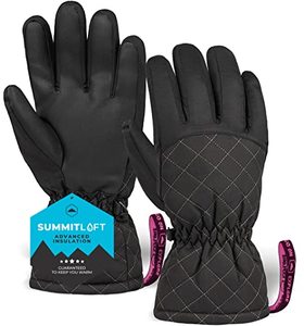 lot 43000198 image: Tough Outdoors Womens Ski Gloves - Waterproof Womens Snow Gloves - Winter Ski Snow Gloves - Snowboard Gloves - Ladies Cold Weather Gloves large