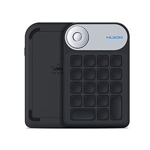 lot 43000223 image: HUION Mini KeyDial KD100 Wireless Express Key Remote Control Shortcut Keyboard with Dial 18 Customized Express Keys for Graphics Drawing Tablet, PC, Mac, Laptop, Surface Pro