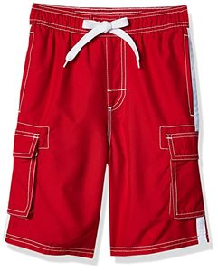 lot 43000225 image: Kanu Surf Boys Quick Dry UPF 50 Beach Swim Trunk, Barracuda Red, 7