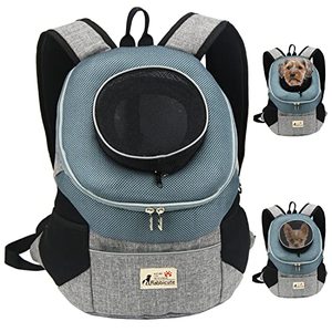 lot 43000227 image: RABBICUTE Pet Dog Carrier Backpack Adjustable Breathable Front Pack Head Out Removable Design Puppy Cat Dog Backpack for Small Dogs Cats Padded Shoulder Bag for Travelling Hiking Camping Outdoor Trip