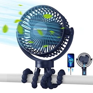 lot 43000236 image: Portable Fan, Stroller Fan 60Hrs 12000mAh Battery Operated Fans USB Rechargeable Small Fan for Bedroom, Desk, Personal Handheld, Clip on Fan for Baby Stroller, Travel, Car Seat, Peloton, Bed, Camping