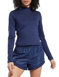 lot 43000257 image: Core 10 by Reebok Womens High Neck Long Sleeve Shirt, Vector Navy, X-Small