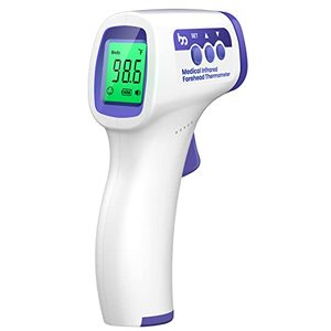 lot 43000264 image: No-Contact Digital Infrared Thermometer, Forehead Thermometer for Adults and Kids, Fast Measurement, Fever Alarm and Memory Function