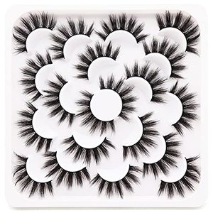 lot 43000284 image: Veleasha Lashes 10 Pairs Natural Fluffy False Eyelashes Soft Wispy Lashes 3D Faux Mink Lashes Pack  V07