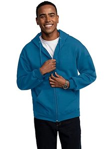 lot 43000297 image: Fruit of the Loom Mens Eversoft Fleece Sweatshirts & Hoodies, Full Zip-Blue, 3X-Large
