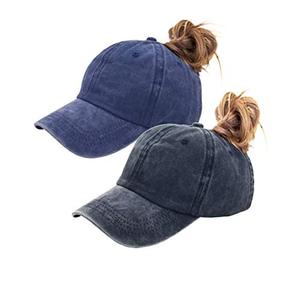 lot 43000330 image: Eohak Ponytail Baseball Hat Distressed Retro Washed Womens Twill