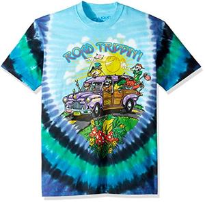lot 43000336 image: Liquid Blue unisex adult Road Trippin Short Sleeve T-shirt T Shirt, Tie Dye, X-Large US