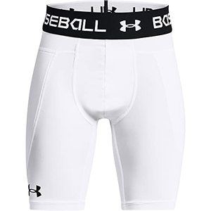 lot 43000338 image: Under Armour Boys Utility Slider 21 Shorts , White (100)Black , Youth Medium