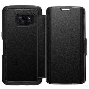 lot 43000342 image: OtterBox Strada Series Leather Wallet Case for Samsung Galaxy S7 Edge - Bulk Packaging - Onyx (BlackBlack Leather)
