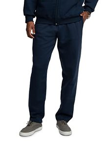 lot 43000344 image: Fruit of the Loom Mens Eversoft Fleece Sweatpants with Pockets, Moisture Wicking & Breathable, Navy, Large