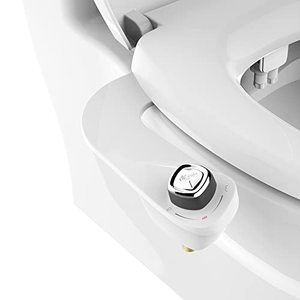 lot 43000351 image: Bio Bidet by Bemis SlimEdge Freshwater Bidet Attachment for Toilet, White, Non Electric, Easy Install