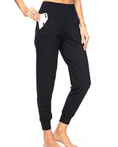 lot 43000357 image: Kcutteyg Womens Joggers with Pockets High Waisted, Lightweight Quick Dry Athletic Workout Soft Pants for Gym, Yoga, Running (Black,Large)